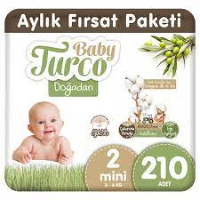 Baby Turco Doğadan 2 Numara Mini 210 Adet